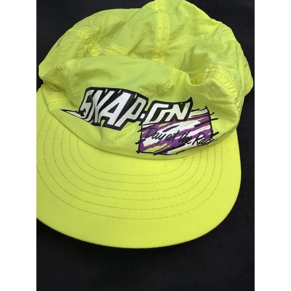 Vintage Snap On Tools Day at the‎ Races '91 Neon Yellow Snapback Hat Cap